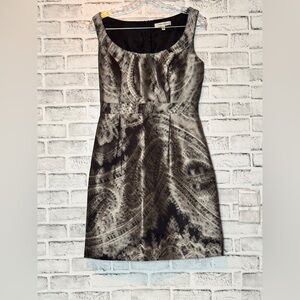 Beth Bowley Silver Sheath Mini Dress Sleeveless Scoop Neck